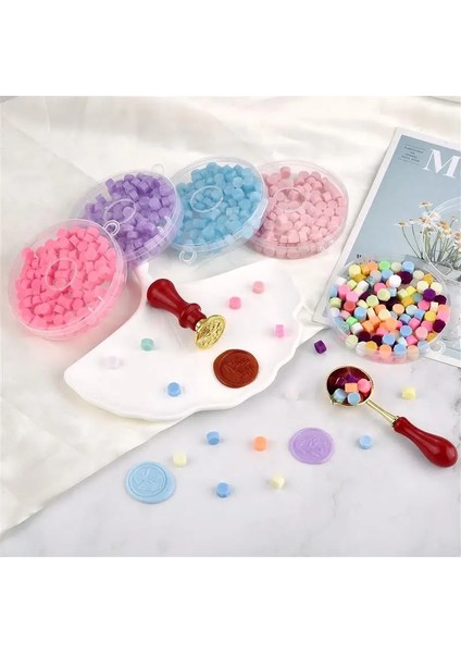 SARI-100PCS Tarzı Tek Renkli Kutulu Lake Balmumu Sekizgen Boya Sızdırmazlık Balmumu Plastik Kutu Dıy Davetiye Zarf Sızdırmazlık Renkli Balmumu Peletleri (Yurt Dışından) fırsatları