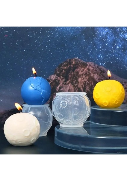 Ay Tarzı Ay Topu Şekli Reçine Kalıp Dıy Sabun Dekorasyon-Dünya Gezegeni Silikon Kalıp (Yurt Dışından) fırsatları