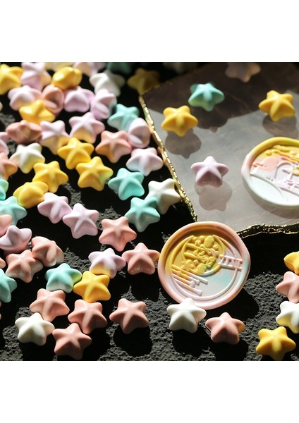 09XINGXINGXIAOYEQU Tarzı Macaron Renk Güzel Yıldız Şekli Ateş Boya Balmumu Taneleri El Kitabı Zarf Düğün Davetiyesi Dekorasyon (Yurt Dışından) modelleri