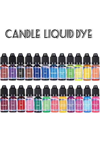 Bir Stil 24 Renk 10 ml Regments Dıy Uv Epoksi Reçine Kalıp Mum Sabun Boya Renklendirici Dıy Kokulu Mum Renk Özü Sabunu Soya Balmumu (Yurt Dışından)