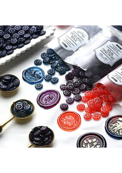 Lav Tarzı Buz Kristal Mühür Balmumu Granül Sedefli Renk Saydam Çiçek Balmumu Granül Desen Temizle Üç Boyutlu Diy Defter Hediye (Yurt Dışından) fiyatları