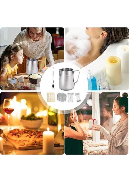 Ben Tarzım Mum Yapımı Malzemeleri Kiti Dıy El Yapımı Kokulu Mum Yapımı Aracı Soya Balmumu Eritme Malzemesi Kiti Aromaterapi Mum Kavanoz Kalıp (Yurt Dışından)