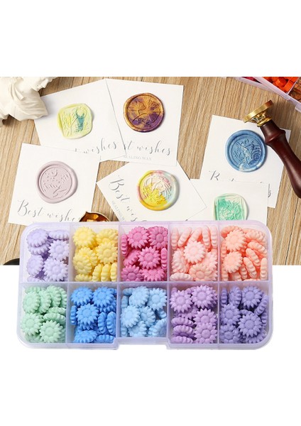 D Tarzı Unflower Renkli Sızdırmazlık Wax Seal Damga Balmumu Boncuk Karalama Defteri Malzeme Düğün Doğum Günü Partisi Davetiyesi Damga Dıy Dekor (Yurt Dışından) fiyatları