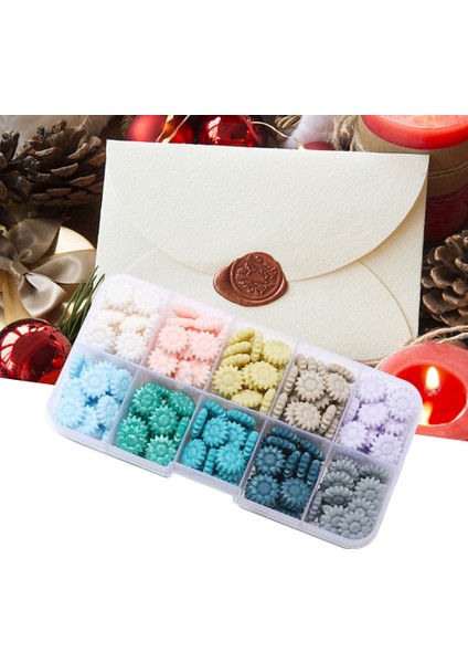 D Tarzı Unflower Renkli Sızdırmazlık Wax Seal Damga Balmumu Boncuk Karalama Defteri Malzeme Düğün Doğum Günü Partisi Davetiyesi Damga Dıy Dekor (Yurt Dışından) fırsatları