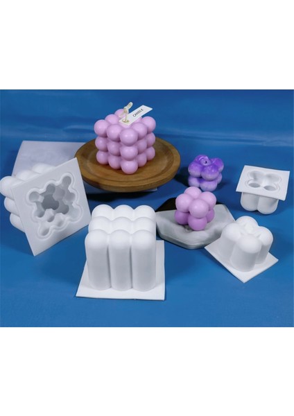 No.8 Tarzı Küp Mum Silikon Kalıp Dıy Epoksi Reçine Mum Kalıp Aromaterapi Mum Balmumu Kalıpları Kil Alçı Zanaat Döküm Kalıp Ev Dekor (Yurt Dışından) fırsatları