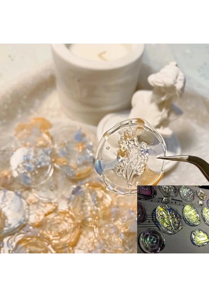 0.7X10CM-10 Adet Tarzı 7 mm Şeffaf Mavi Seramik Balmumu Tutkal Tabancası ile Yangın Boya Mühür Balmumu Levha Dıy Yapımı El Hesabı El Yapımı Malzemeleri (Yurt Dışından)