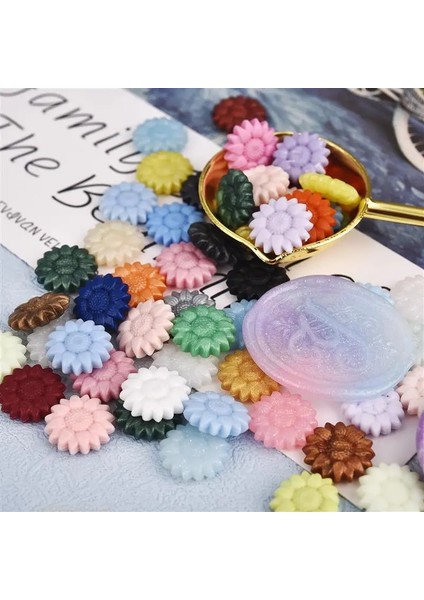 No.6 Stili Çanta Ayçiçeği Balmumu Boncuk Vintage Sızdırmazlık Balmumu Mix Renk Mühür Damga Scrapbooking Craft Hediye Düğün Davetiyesi (Yurt Dışından) fiyatları