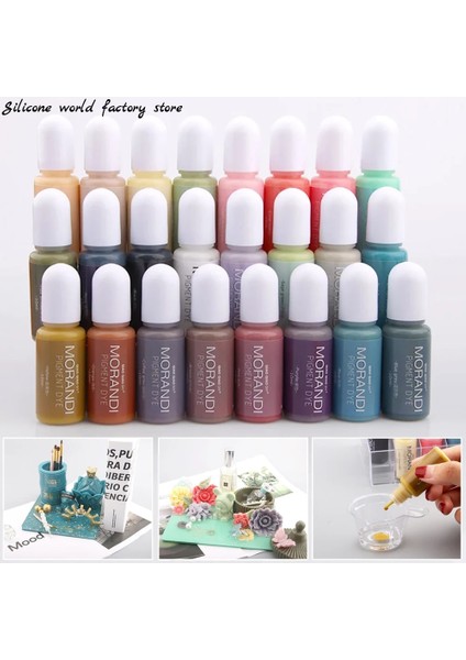 Kahverengi Tarzı Silikon Dünya 10 ml 24 Renk Alayları Dıy Uv Epoksi Reçine El Sanatları Morandi Boya Mürekkep Renklendirici Takı Yapımı Malzemeleri Araçları (Yurt Dışından) fiyatları