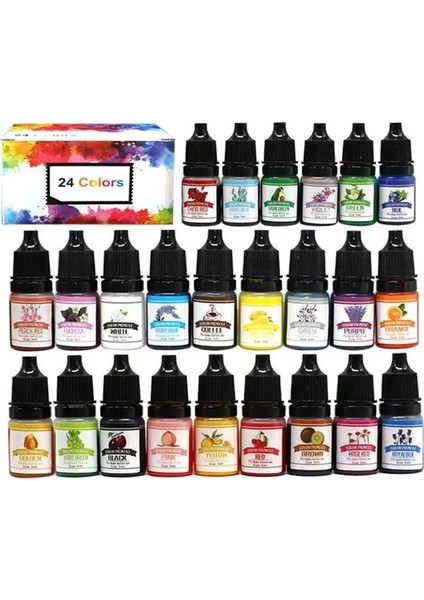 2-24 Adet Tarzı Epoksi Regment Kiti Mum Boya Sıvı Renklendirici Dıy Uv Epoksi Reçine Kalıp Takı Yapımı Mum Sabun Yapımı Boya Pigment Setleri (Yurt Dışından)