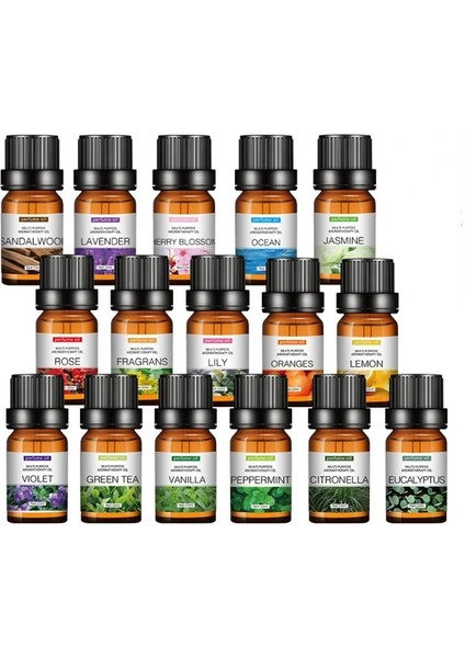 Lavanta Tarzı 18 Çeşit Koku 10ML Lavanta Esansiyel Yağı Araba Suda Çözünür Uçucu Yağ Nemlendirici Kokulu Mum Sabunu Dıy Üretim (Yurt Dışından) modelleri