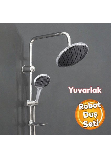 Robot Tepe Duş Seti Takımı Shower Yağmurlama Yuvarşal Lüx Banyo Masaj Duş Başlığı Sistemi Krom modelleri