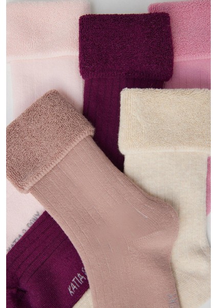 5 Li Paket Çocuk Kalın Havlu Soket Çorap Pink Mix modelleri