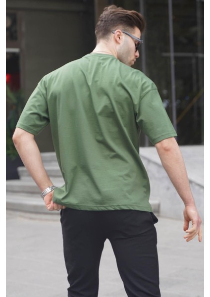 Erkek Haki Oversize Fit Basic T-Shirt 6066 fiyatları