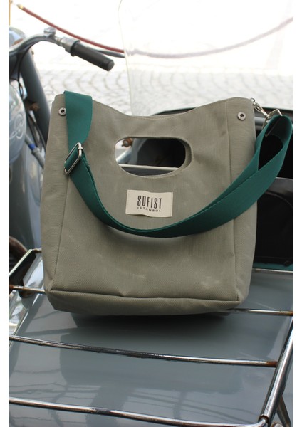 Mineur Waxed Canvas Tote Bag Ayarlanabilir Askılı Mumlu Kanvas Kadın El ve Omuz Çantası
