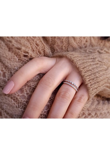 Çift Kollu Pırlanta Yarım Tur Yüzük 0404R0382 indirimleri