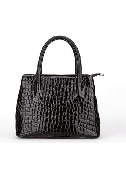 Siyah Kroko Deri/rugan Kadın El Çantası BLM2028-1