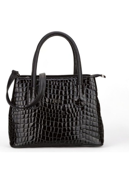 Siyah Kroko Deri/rugan Kadın El Çantası BLM2028-1 fırsatları