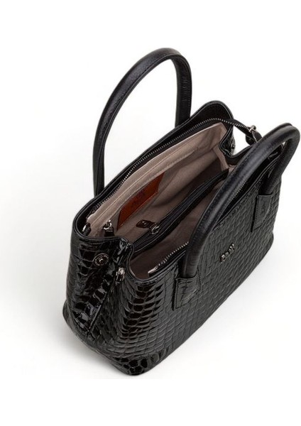 Siyah Kroko Deri/rugan Kadın El Çantası BLM2028-1 indirimleri