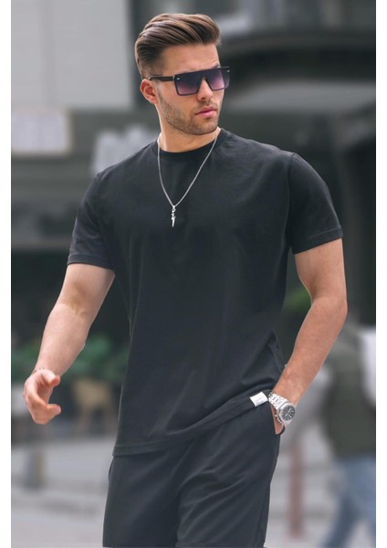 Siyah Regular Fit Basic Erkek Tişört 6131