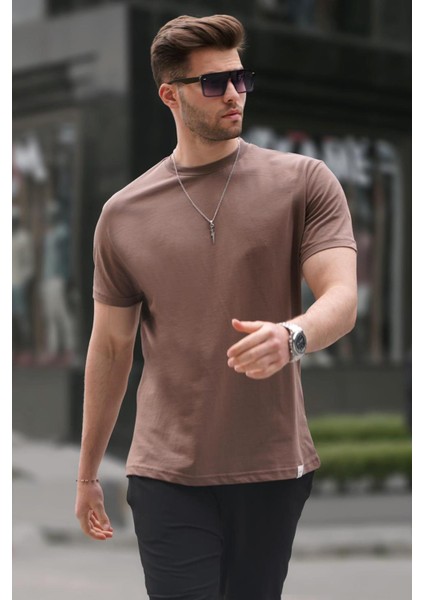 Kahverengi Regular Fit Basic Erkek Tişört 6131