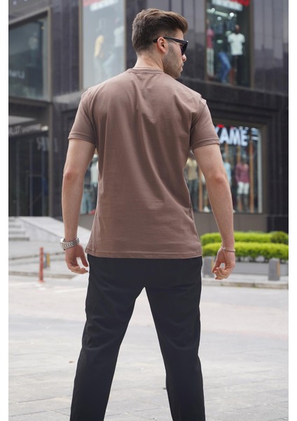 Kahverengi Regular Fit Basic Erkek Tişört 6131 fiyatları