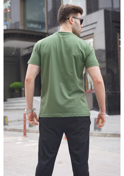 Haki Yeşili Regular Fit Basic Erkek Tişört 6131 fiyatları
