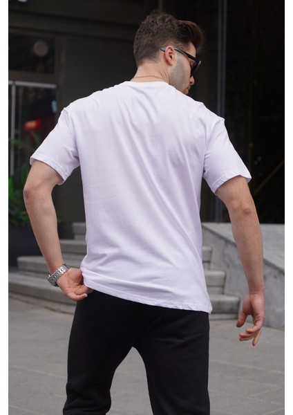 Beyaz Bisiklet Yaka Cep Detaylı Tişört 6091 fiyatları
