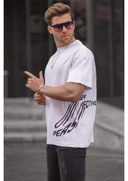 Beyaz Desenli Erkek Tişört 6178 fiyatları