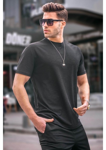 Siyah Regular Fit Basic Erkek Tişört 6069