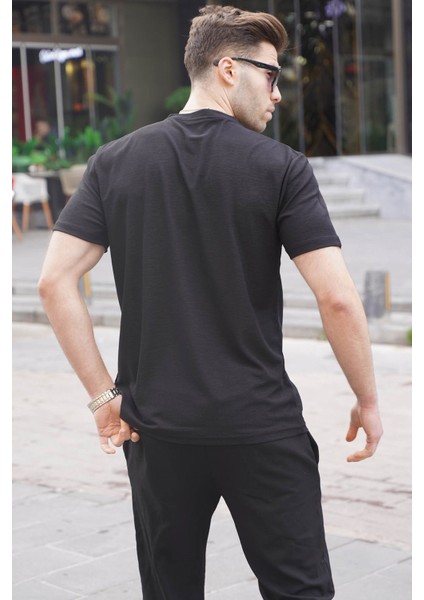 Siyah Regular Fit Basic Erkek Tişört 6069
