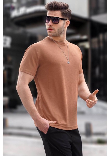 Kahverengi Regular Fit Basic Erkek Tişört 6069