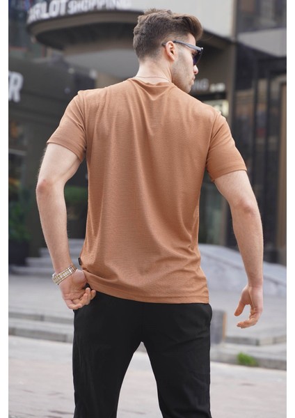 Kahverengi Regular Fit Basic Erkek Tişört 6069 fiyatları