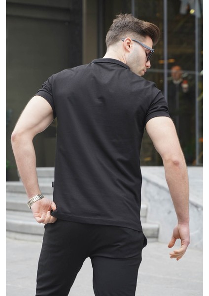Erkek Siyah Basic Fermuarlı Polo Tişört 6076 fiyatları