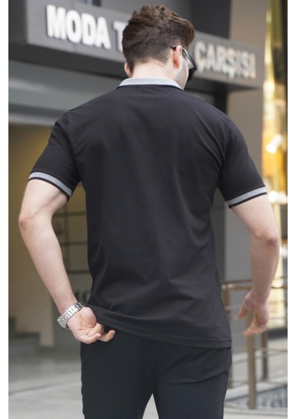 Siyah Regular Fit Erkek Polo Yaka Tişört 6105