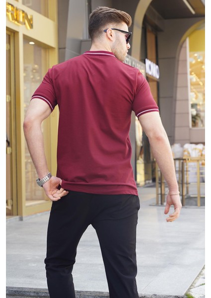 Bordo Polo Yaka Erkek Tişört 6113 modelleri