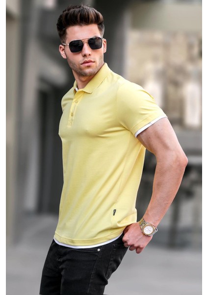 Sarı Basic Polo Yaka Tişört 5885