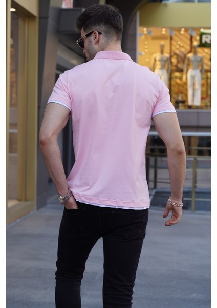 Pembe Basic Polo Yaka Tişört 5885 fiyatları