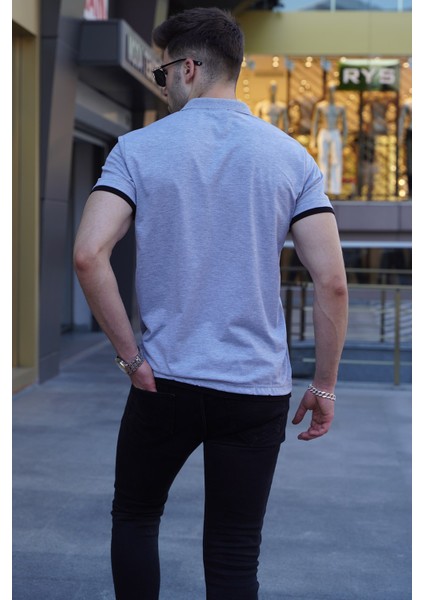 Gri Basic Polo Yaka Tişört 5885 fiyatları