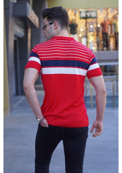 Erkek Kırmızı Polo Yaka Fermuarlı Tişört 5732 fiyatları