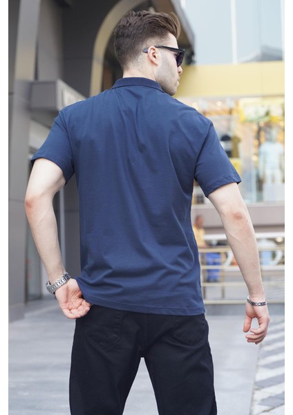 Lacivert Polo Yaka Basic Erkek Tişört 6126