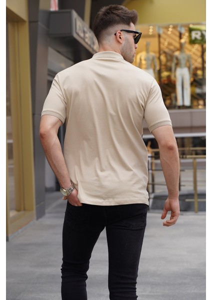 Bej Desenli Erkek Polo Yaka Tişört 5871 fiyatları