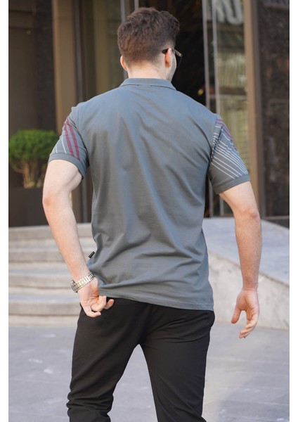 Füme Desenli Polo Yaka Erkek Tişört 6079 fiyatları