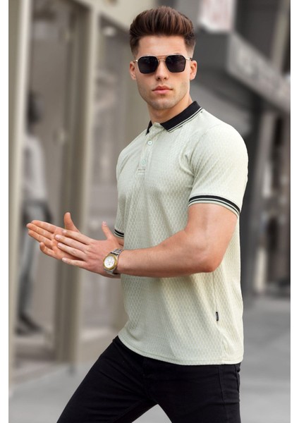 Mint Yeşili Basic Polo Yaka Tişört 5893