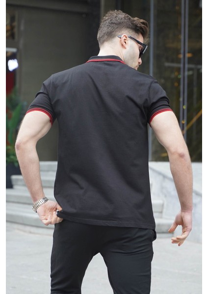 Siyah Çizgili Polo Yaka Tişört 5869 fiyatları
