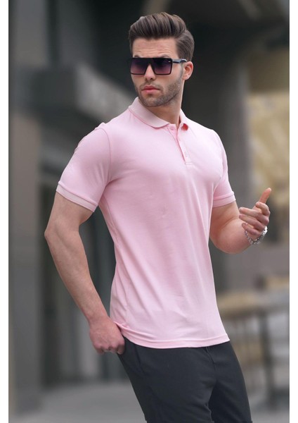 Pembe Regular Fit Erkek Polo Yaka Tişört 6105
