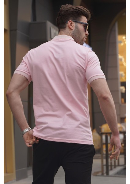 Pembe Regular Fit Erkek Polo Yaka Tişört 6105 fiyatları