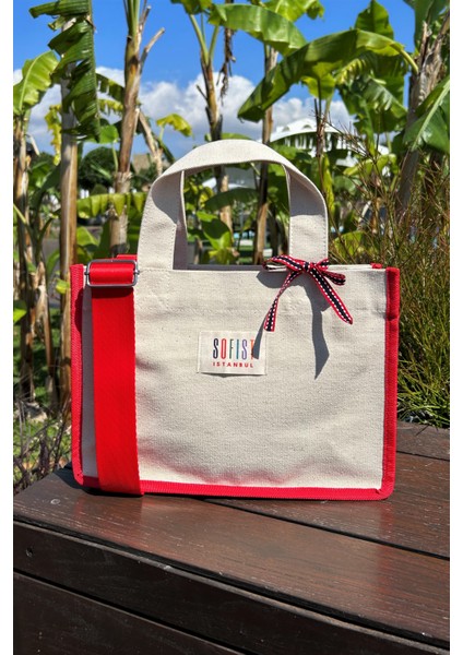 Balat Kanvas Tote Bag Ayarlanabilir Askılı Kadın El ve Omuz Çantası