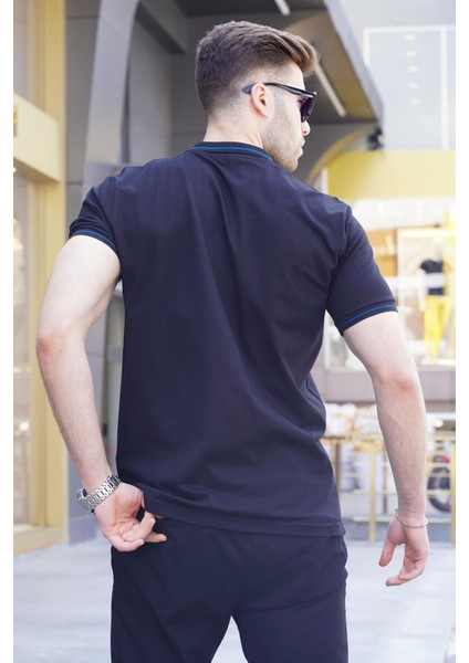 Siyah Polo Yaka Erkek Tişört 6113 modelleri