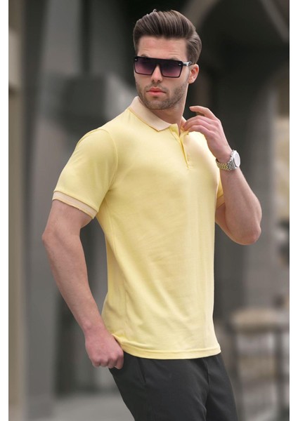 Sarı Regular Fit Erkek Polo Yaka Tişört 6105