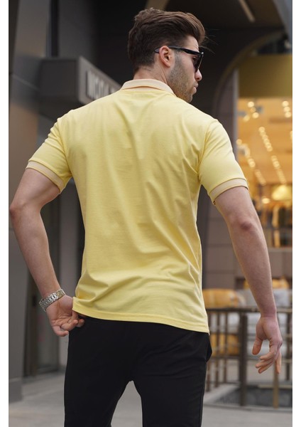 Sarı Regular Fit Erkek Polo Yaka Tişört 6105 fiyatları